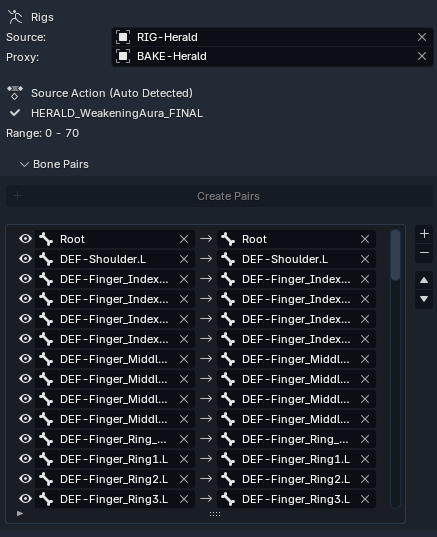 Proxy Baking bone pair setup.